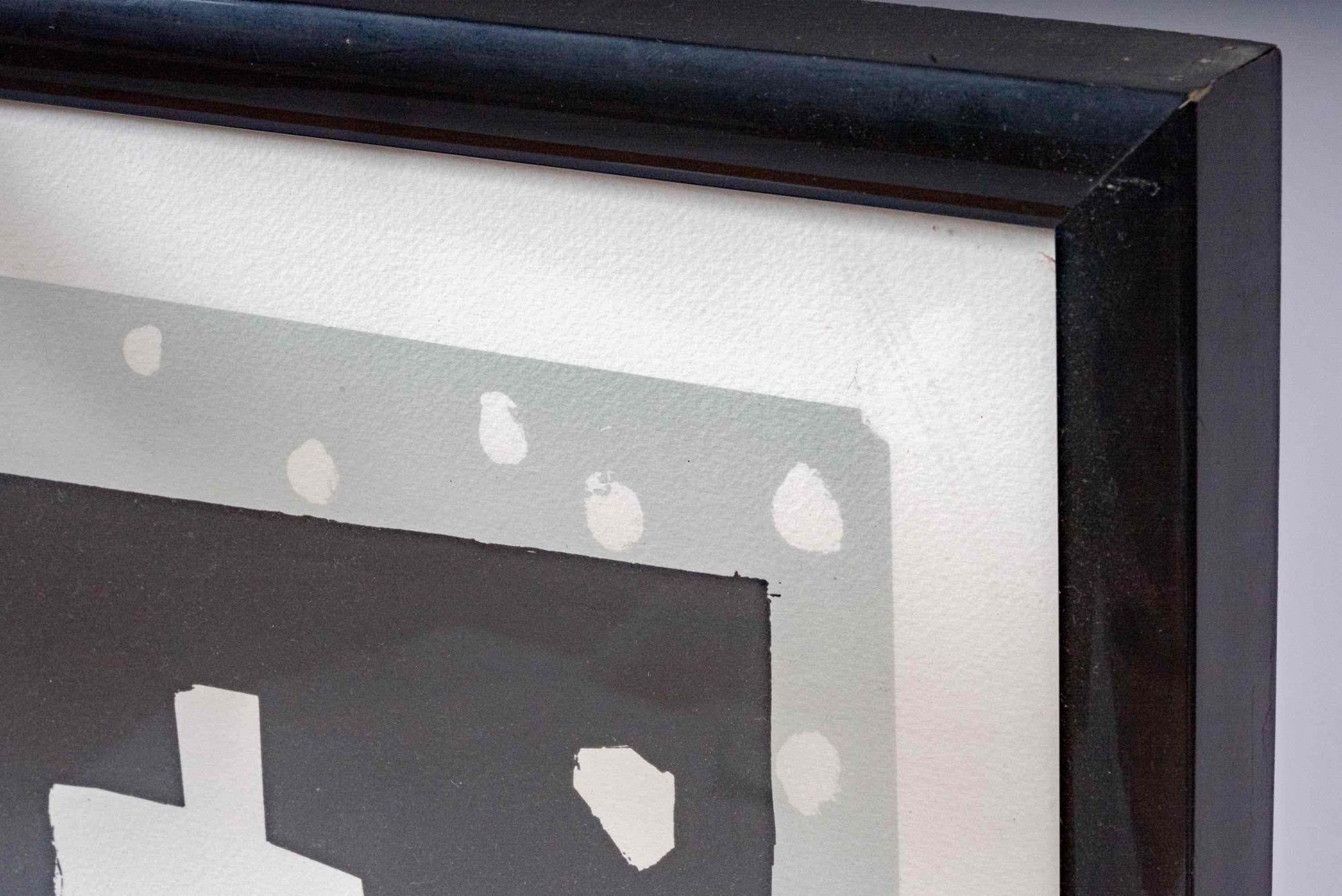 Framed art. Signed Aki Kuroda. 48-3/4" x 43-7/8".