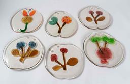 Art work blown glass deco. Each piece signed Oiva Toikka Nuutajarvi. Each piece is 11" T x 10" W