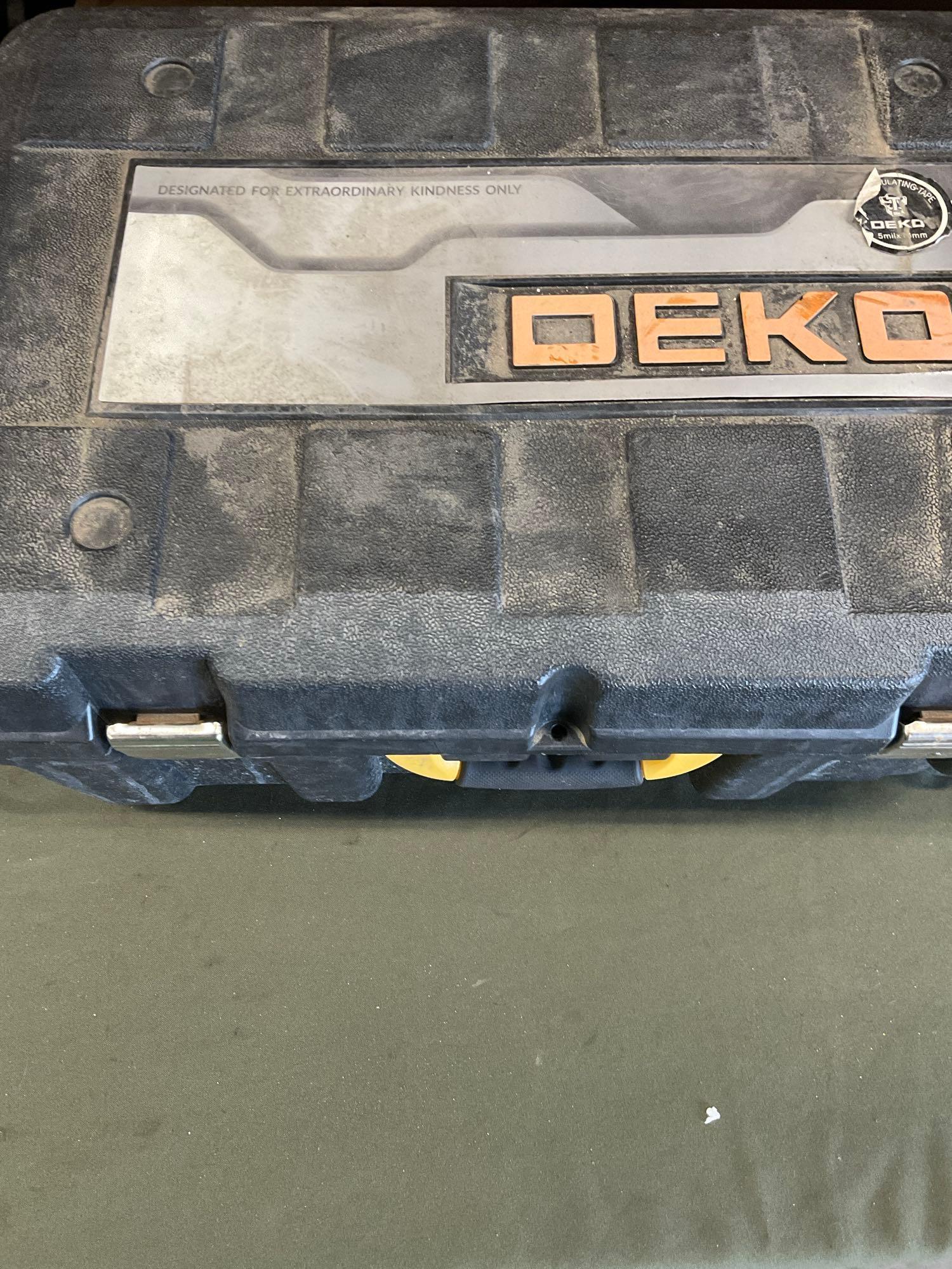 Deko tool set with rolling case. Over 50 pieces