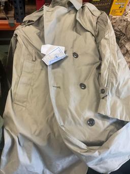 Large rolling bag, with tags all weather coat 42R, coat 44xs with pants 33s, with tags coat 40r, 42L