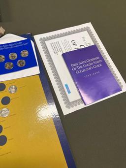 First Quarters Of The United States collectors map. Comes with 11 quarters