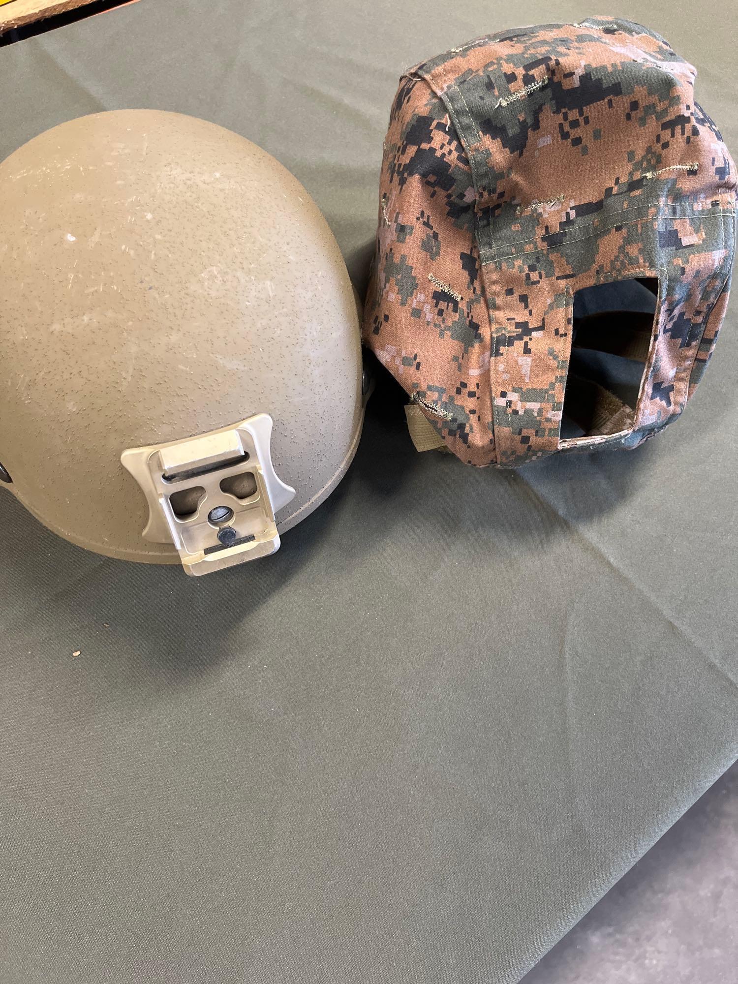 Enhanced Combat helmet with mount, size, 3/4" , padded & helmet cover