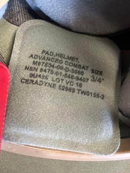 Enhanced Combat helmet with mount, size, 3/4" , padded & helmet cover