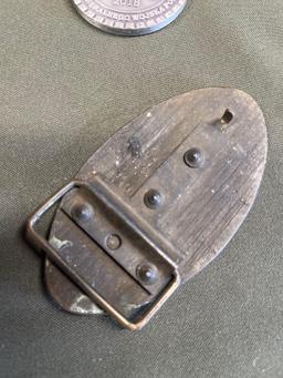 Honda belt buckle, pins, security badge, etc. 9 pieces