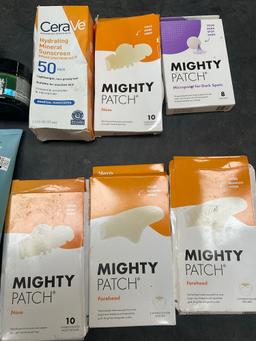 Olay, Neutrogena, CeraVe, Mighty Patch Assorted product. Damaged packaging, exp 2026-2027. 16 pieces