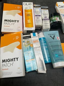 Olay, Neutrogena, CeraVe, Mighty Patch Assorted product. Damaged packaging, exp 2026-2027. 16 pieces