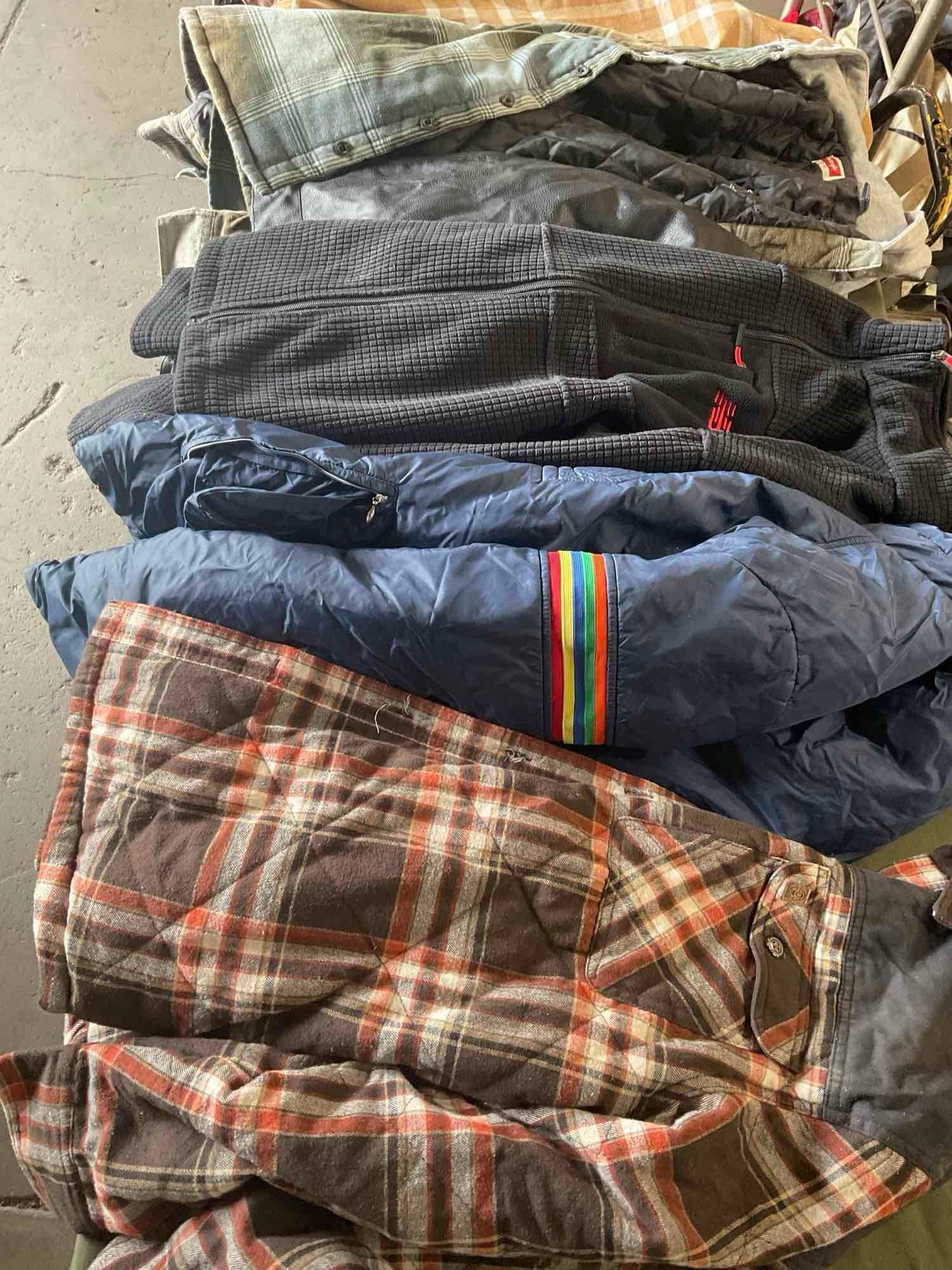 Assorted jackets.Tmberland, Tommy Hilfiger, Fried Denim,etc. see pics for some sizes. 12 pieces