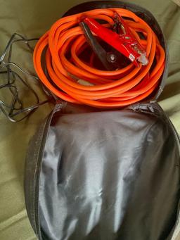 Jumper cables & Hyper Tough 12V portable pistol tire inflator
