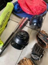 Blackhawk goal, Juzy tent, 2) bats, 2) helmets, 3) gloves