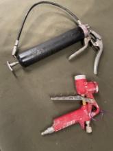 Grease gun and pneumatic paint gun