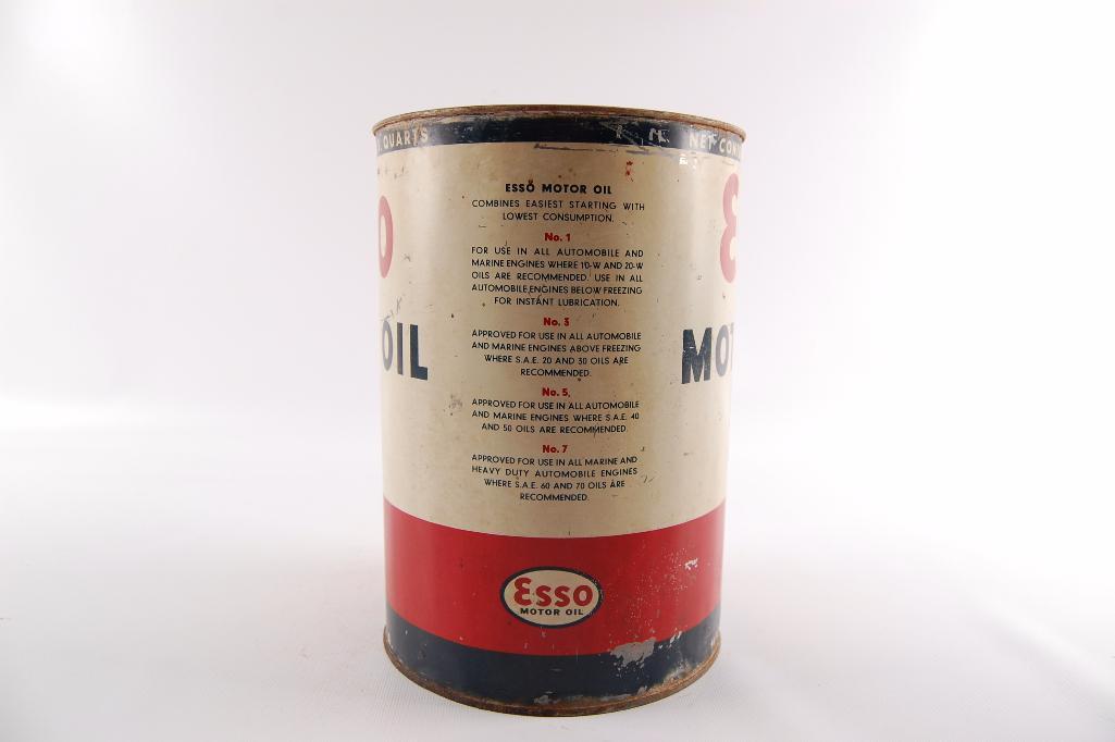 Vintage Esso Motor Oil Advertising 5 Quart Oil Can