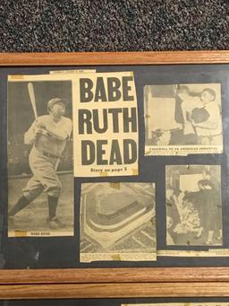 1948 Newspaper Clippings of Babe Ruth?s Death