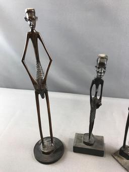 Group of 4 Tall African Art figures Hand crafted