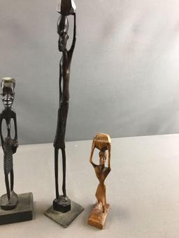 Group of 4 Tall African Art figures Hand crafted