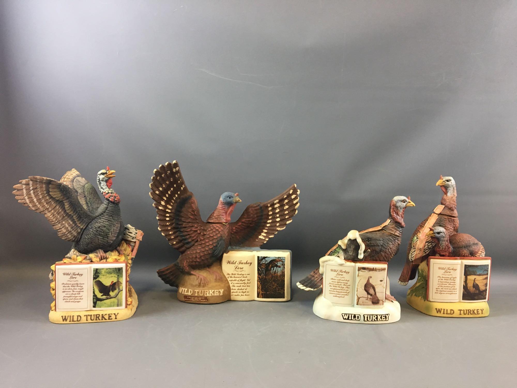 Group of 4 Wild Turkey Limited Edition Decanters
