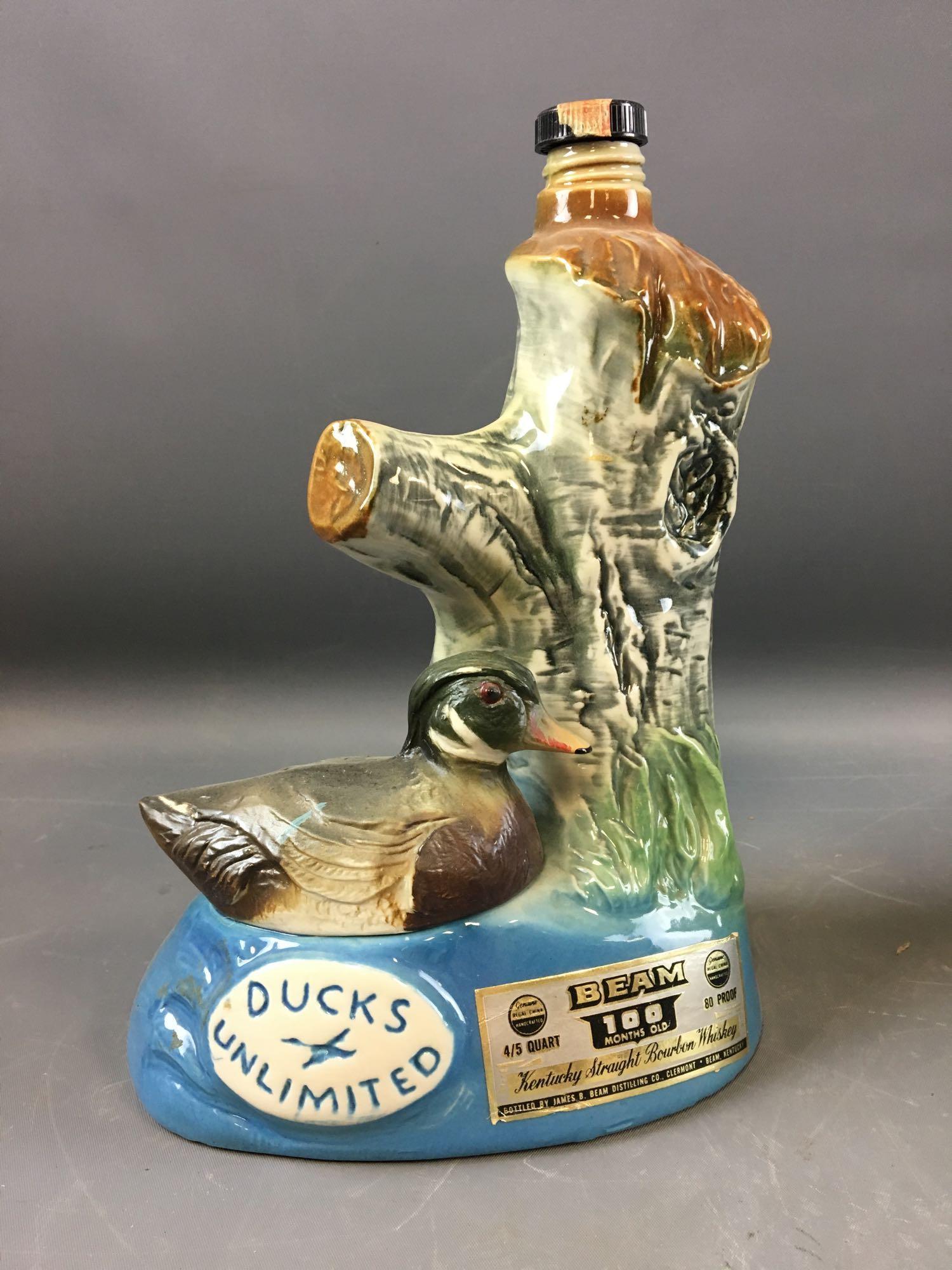 Group of 2 Ducks Unlimited 1974-75 Jim Beam Decanters