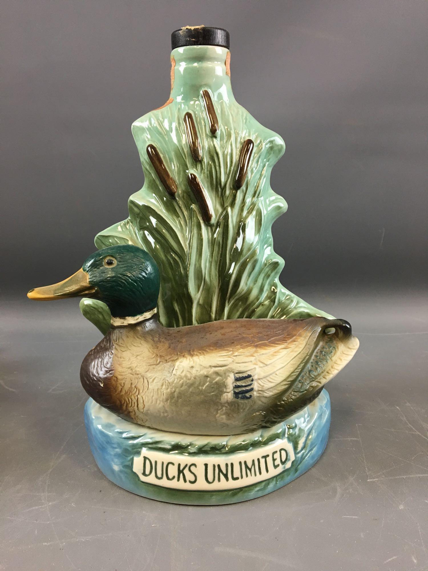 Group of 2 Ducks Unlimited 1974-75 Jim Beam Decanters