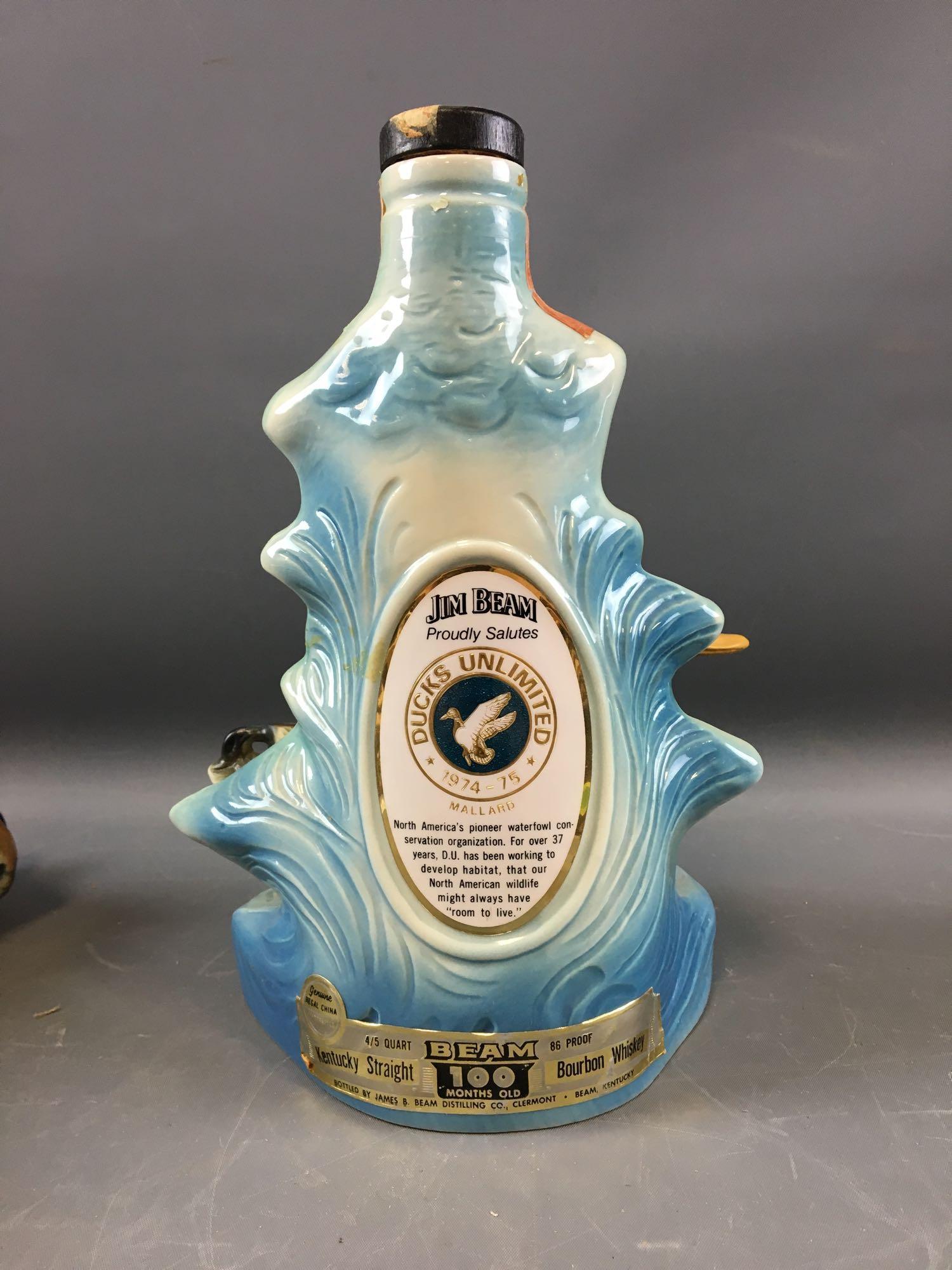 Group of 2 Ducks Unlimited 1974-75 Jim Beam Decanters