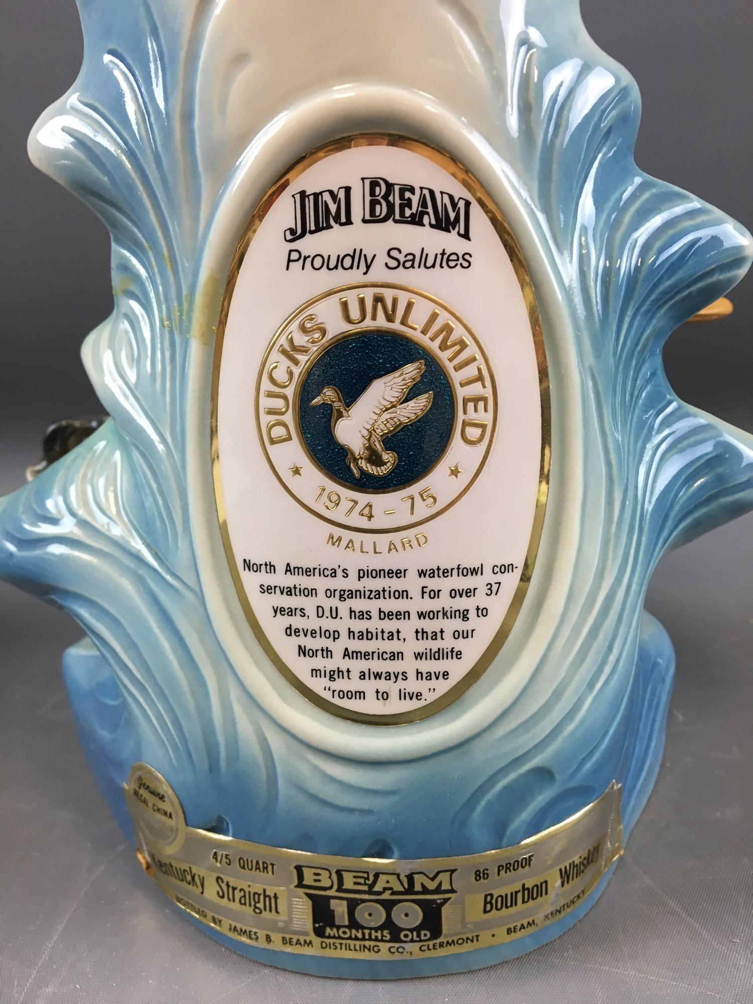 Group of 2 Ducks Unlimited 1974-75 Jim Beam Decanters