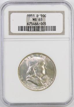 1951 D Franklin Silver Half Dollar (NGC) MS65.