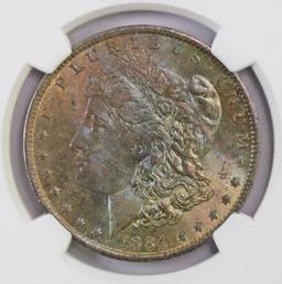 1884 O Morgan Silver Dollar (NGC) MS64.