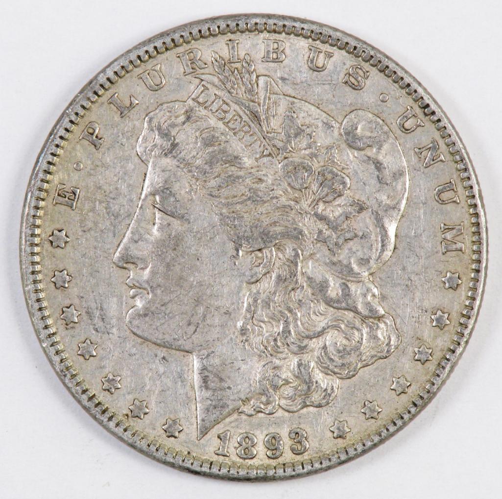 1893 P Morgan Silver Dollar.
