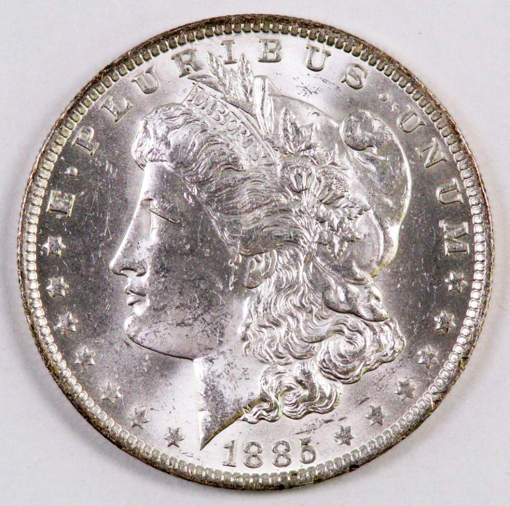1885 O Morgan Silver Dollar.