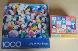 Lot of 2 Peanuts Snoopy Puzzles