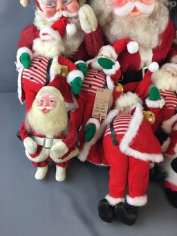 Group of Santa Plush Dolls