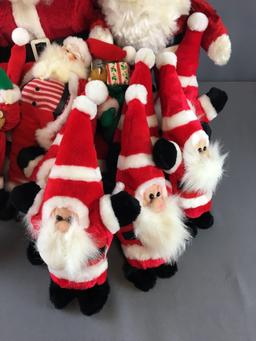 Group of Santa Plush Dolls