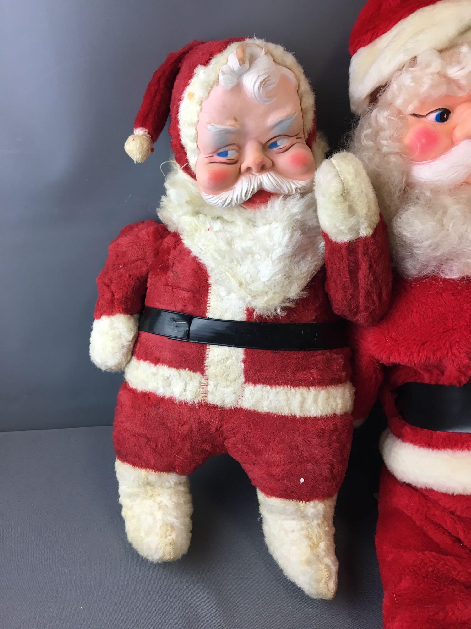 Group of Santa Plush Dolls
