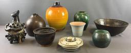 Group of 9 Vintage Pottery Vases and more