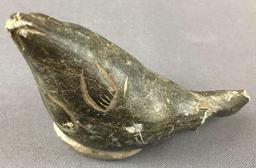 Inuit Eskimo Sea Lion Soapstone carving
