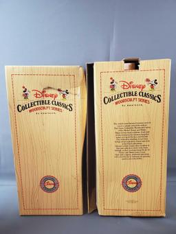 Disney Micky and Minnie Mouse Collectible Classics Woodsculpt Series Plush Dolls