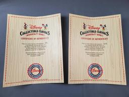 Disney Micky and Minnie Mouse Collectible Classics Woodsculpt Series Plush Dolls