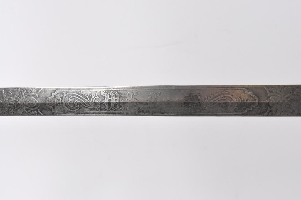 Identified Antique Masonic Templar Knight Ceremonial Sword with Scabbard