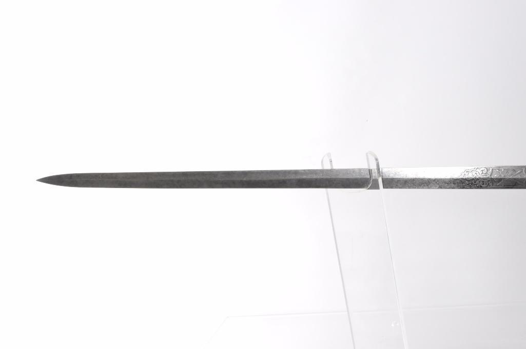 Identified Antique Masonic Templar Knight Ceremonial Sword with Scabbard