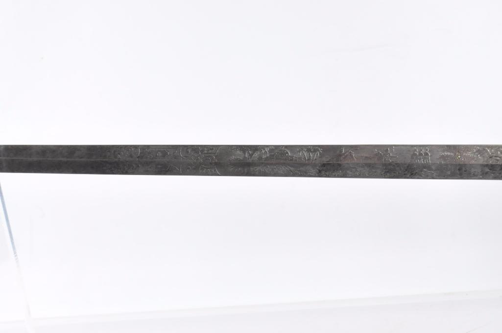 Identified Antique Masonic Templar Knight Ceremonial Sword with Scabbard
