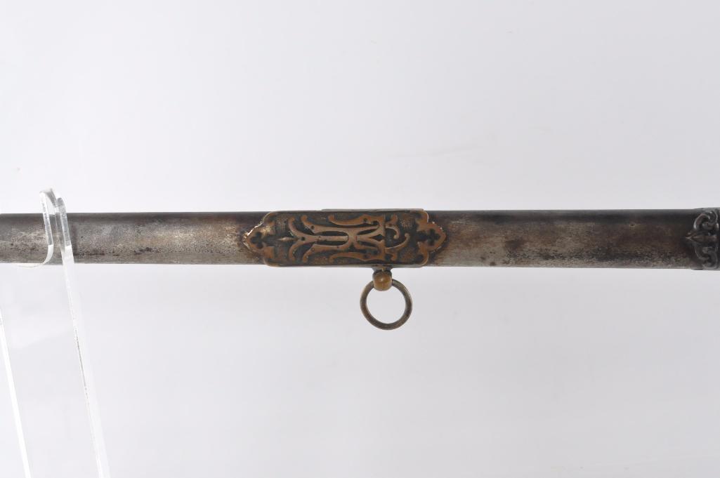 Identified Antique Masonic Templar Knight Ceremonial Sword with Scabbard