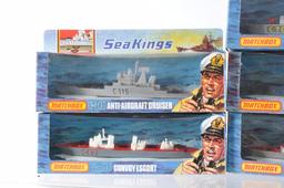 Group of 7 Matchbox Sea Kings Die-Cast Naval Ships in Original Boxes