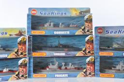 Group of 7 Matchbox Sea Kings Die-Cast Naval Ships in Original Boxes