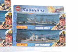 Group of 7 Matchbox Sea Kings Die-Cast Naval Ships in Original Boxes