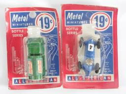 Group of 2 All-American Bottle Series Metal Miniatures in Original Packaging
