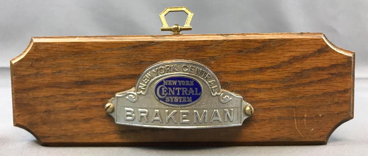 New York Central System Brakeman Hat badge plaque
