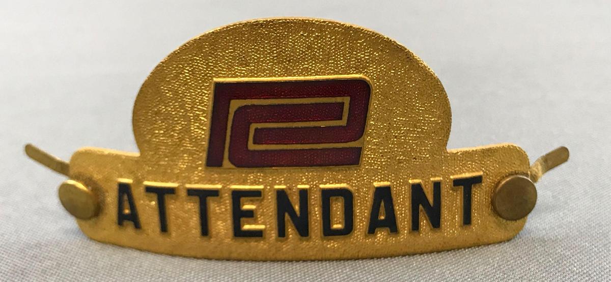 Vintage Penn Central Railway attendant hat badge