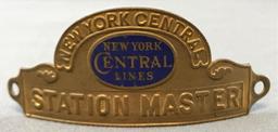 Vintage New York Central Lines station master hat badge