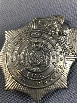 Vintage NJ central railway police badge