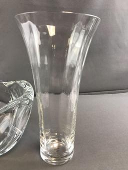 Group of 3 : Lead Crystal Vases and Bowl