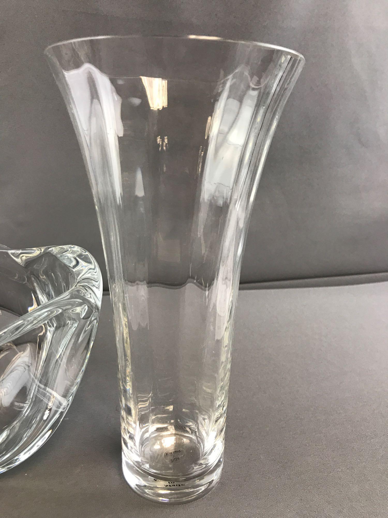 Group of 3 : Lead Crystal Vases and Bowl
