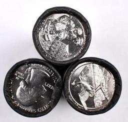 Group of (3) 2017 S, 2018 S & 2019 S America The Beautiful Quarters Program Unopened Mint Rolls.